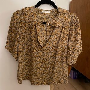 Doen Silk puff sleeve blouse